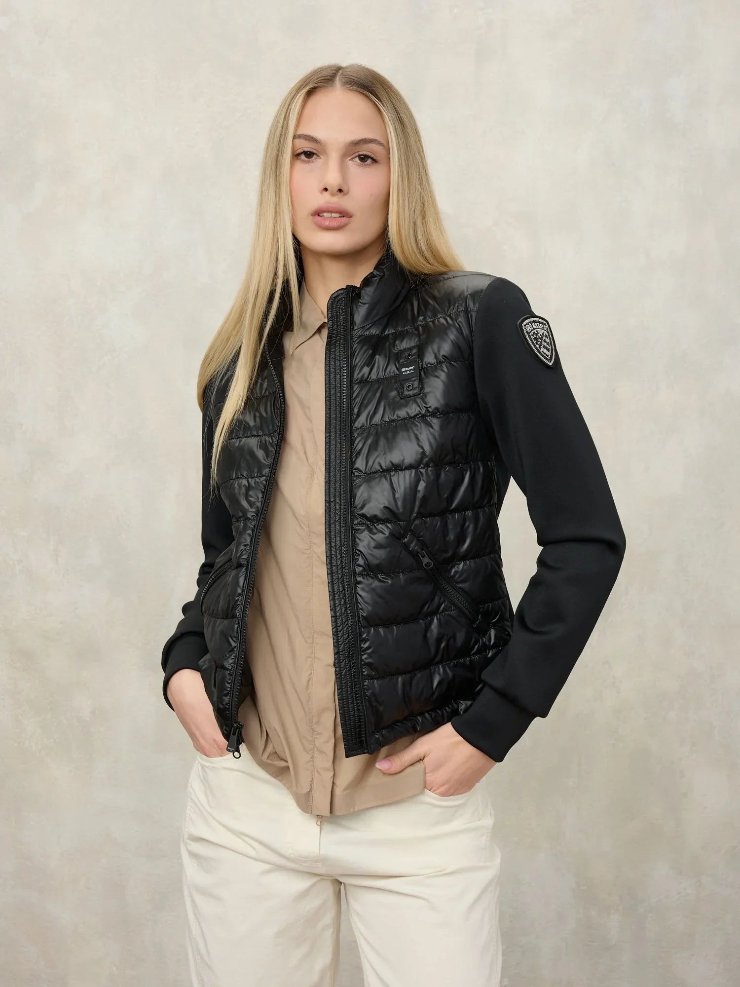 blauer giubbino donna nero haskel frontale