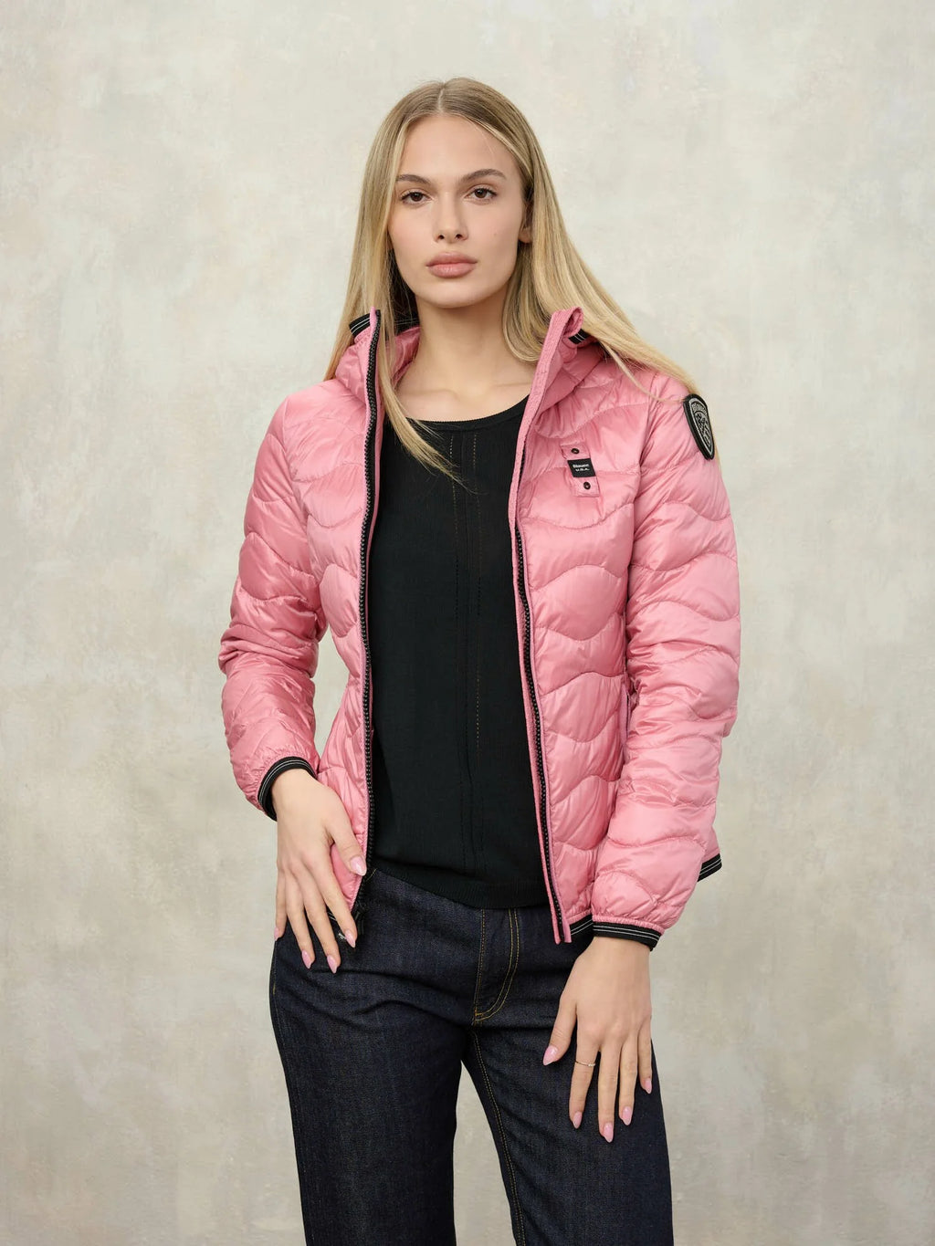 Blauer Piumino Donna con Cappuccio Camelia Rosa – Giubbino leggero mezza stagione
