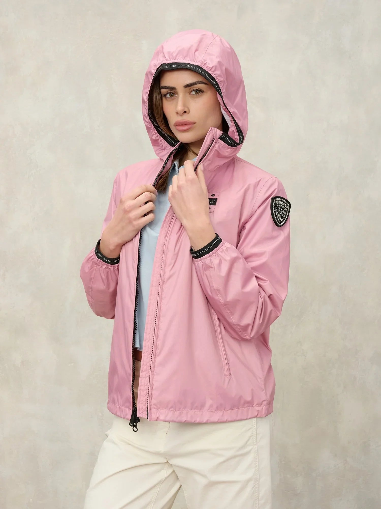 blauer giacca donna anawan rosa cappuccio