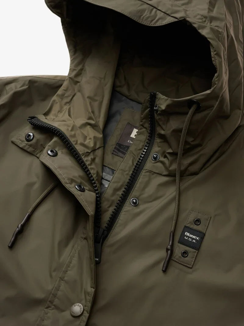 blauer giacca donna lunga verde cappuccio