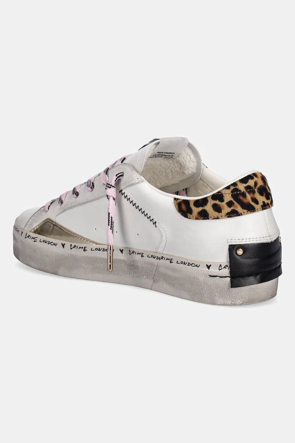 CRIME LONDON DONNA DISTRESSED LEOP+PINK