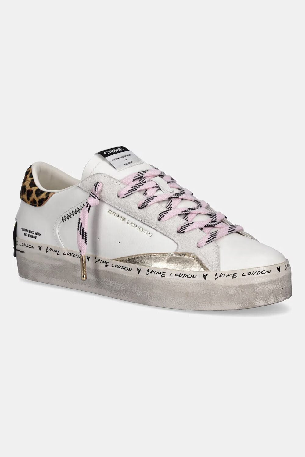 CRIME LONDON DONNA DISTRESSED LEOP+PINK