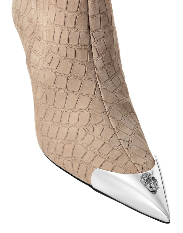 Nubuck Mid-Heeled Low Boots 9
