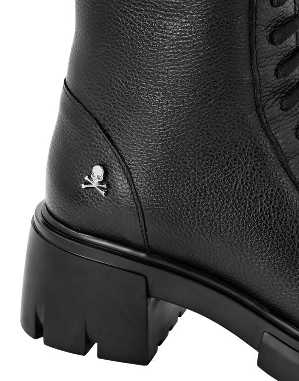 Leather Low Flat Boots