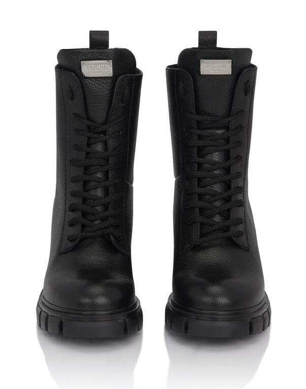 Leather Low Flat Boots