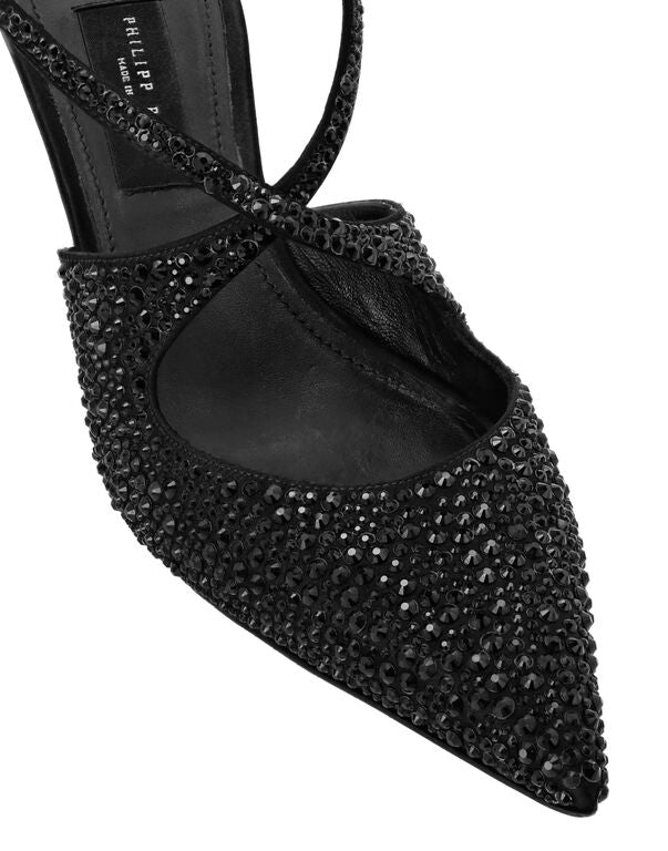 Nappa Leather Sandals High Heels Studs