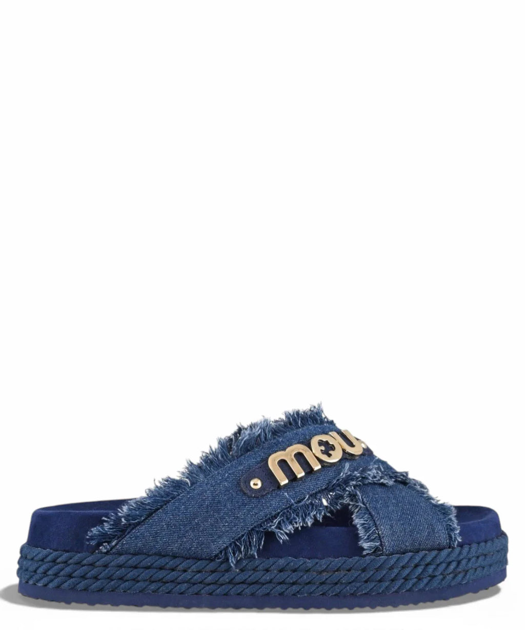 Mou Sandali Incrociati in Denim