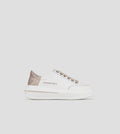 Lancaster Donna in pelle bianca e tallone con strass beige Alexander Smith