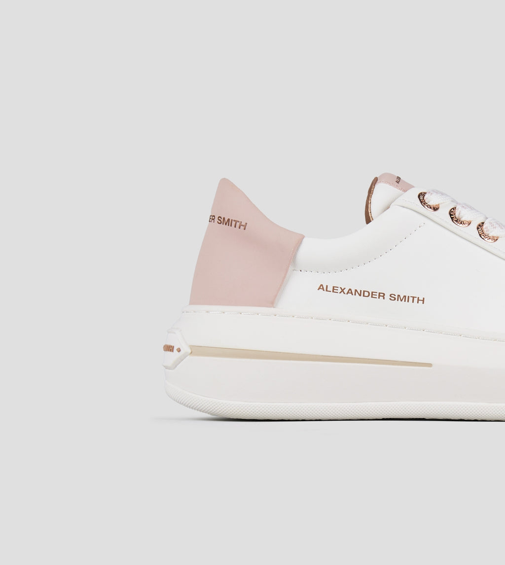 Lancaster Donna in pelle bianca e tallone rosa Alexander Smith