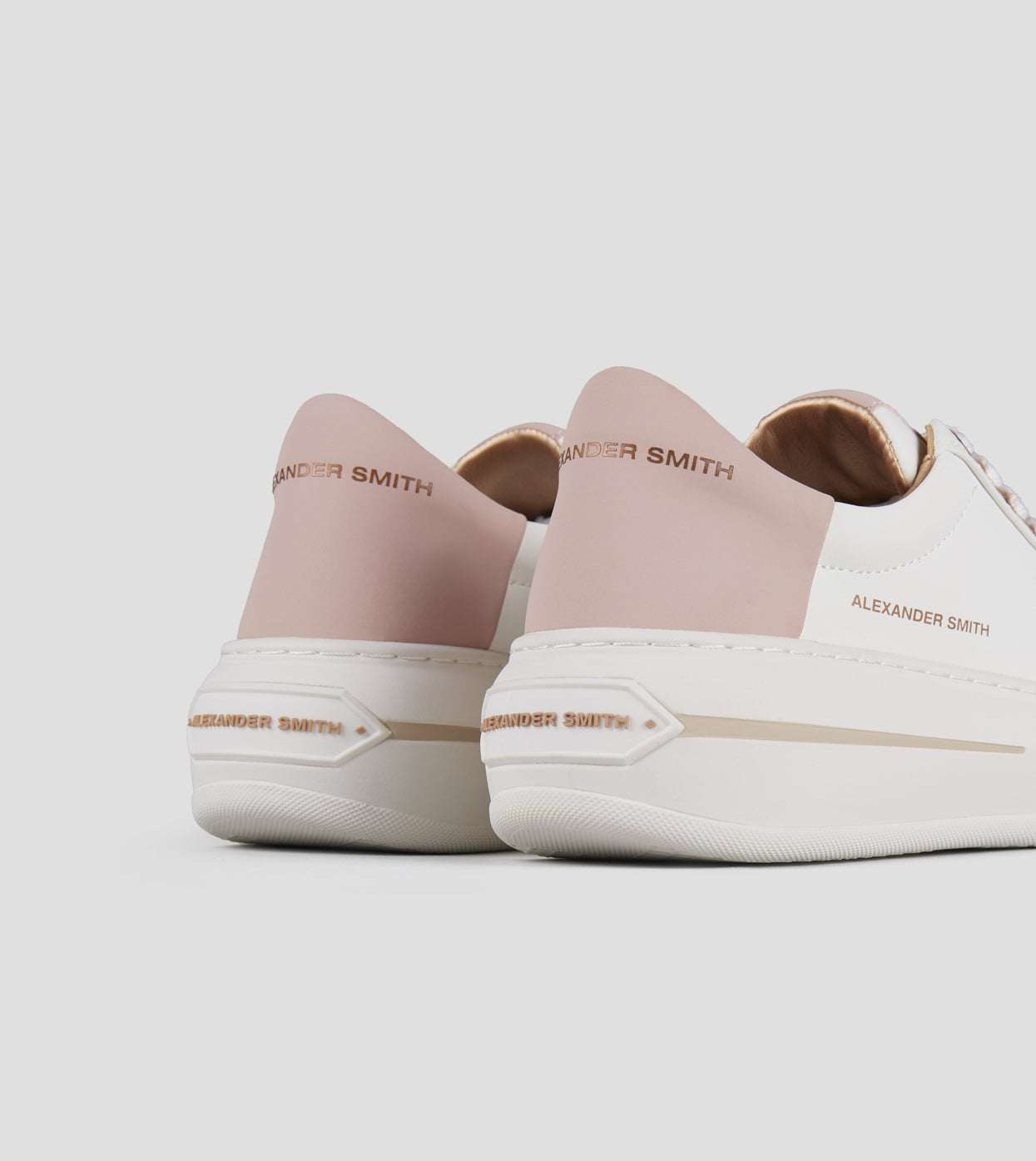 Lancaster Donna in pelle bianca e tallone rosa Alexander Smith