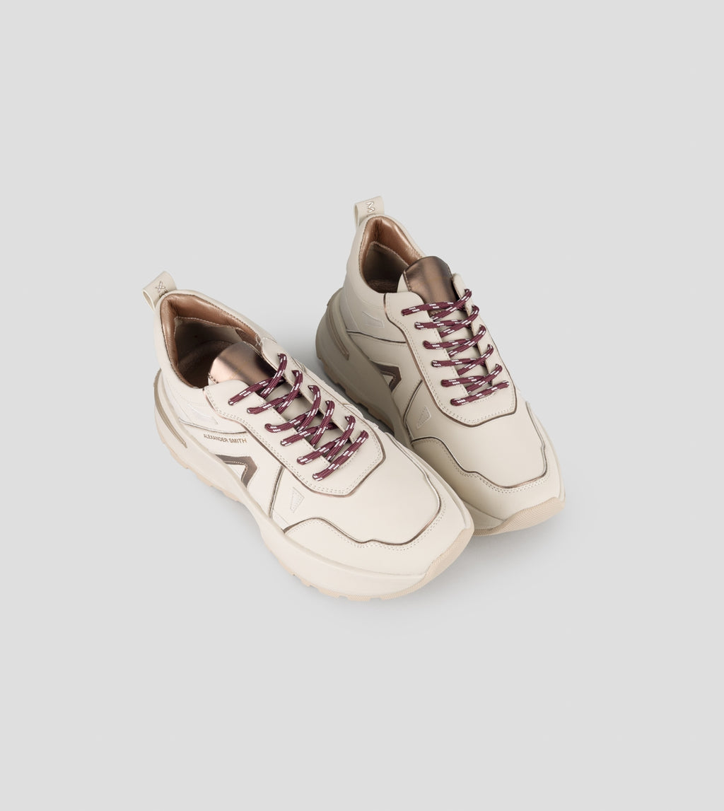 Liverpool Donna in pelle beige e specchiato opaco  Alexander Smith