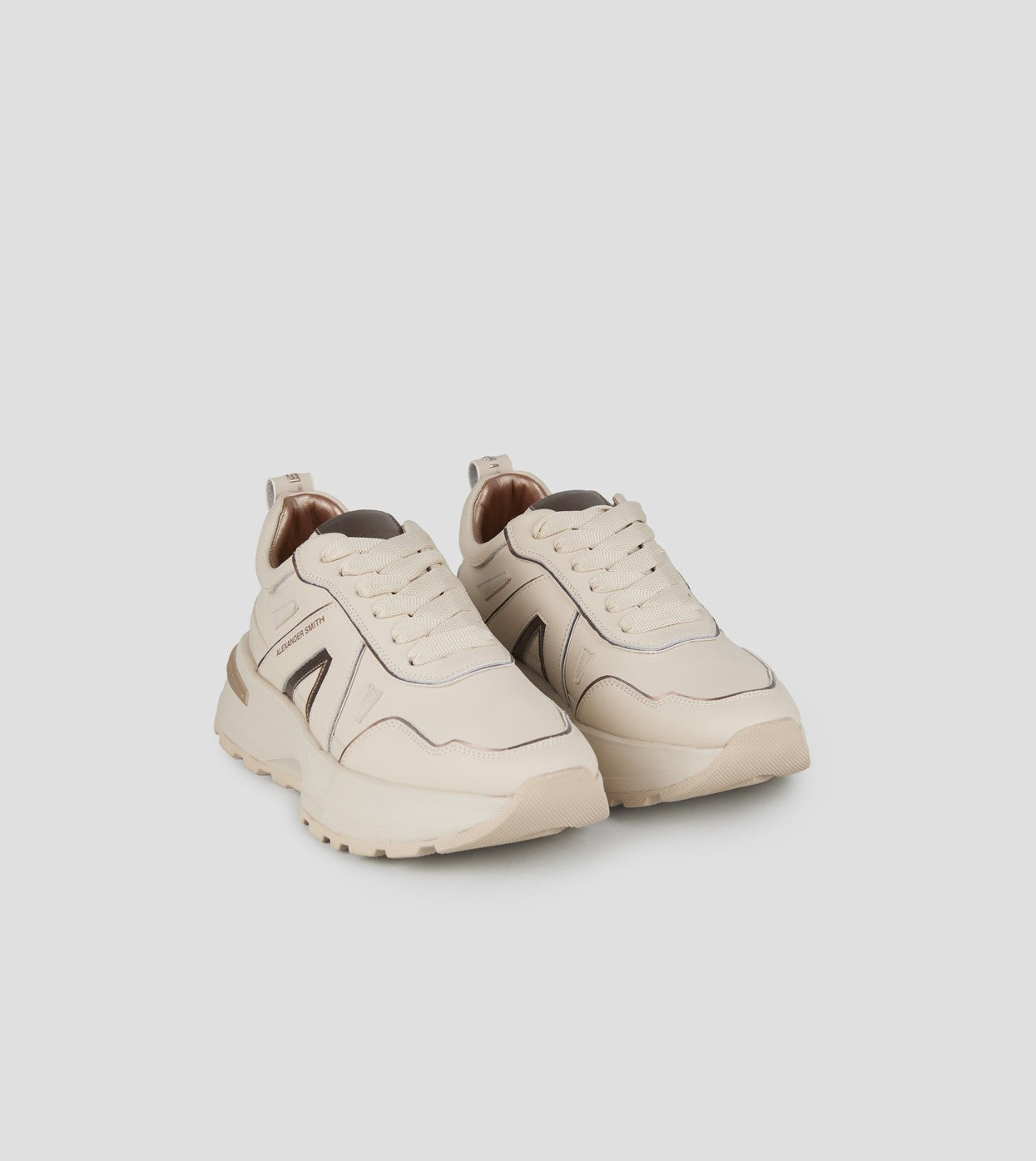 Liverpool Donna in pelle beige e specchiato opaco  Alexander Smith
