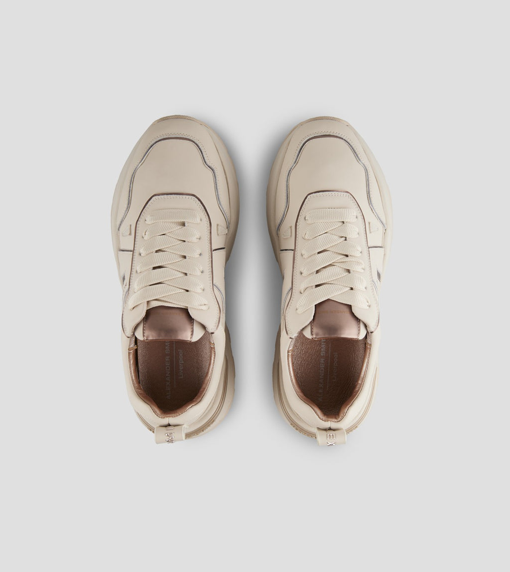 Liverpool Donna in pelle beige e specchiato opaco  Alexander Smith