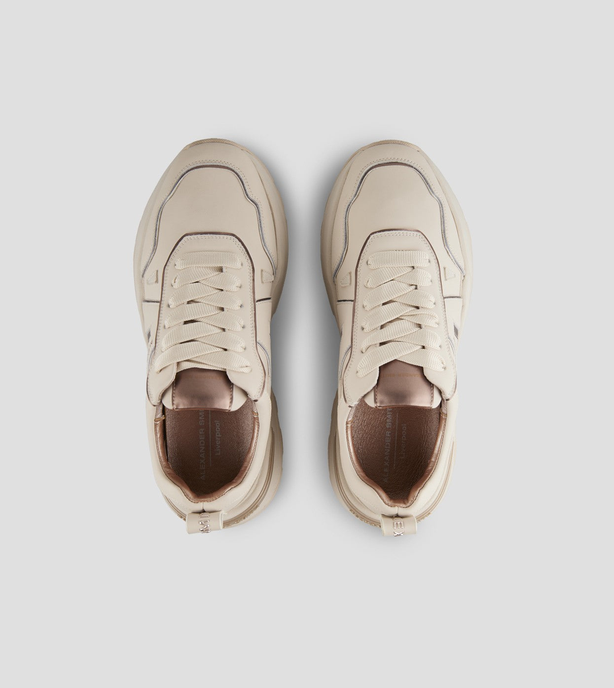 Liverpool Donna in pelle beige e specchiato opaco  Alexander Smith