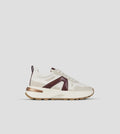 Liverpool Donna in pelle e suede bianco con logo laterale bordeaux  Alexander Smith