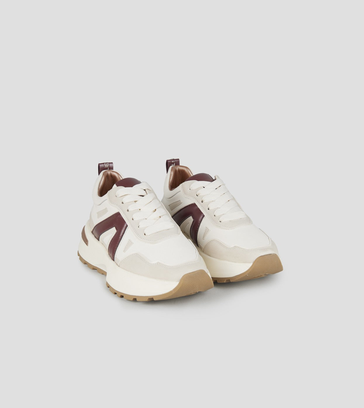 Liverpool Donna in pelle e suede bianco con logo laterale bordeaux  Alexander Smith