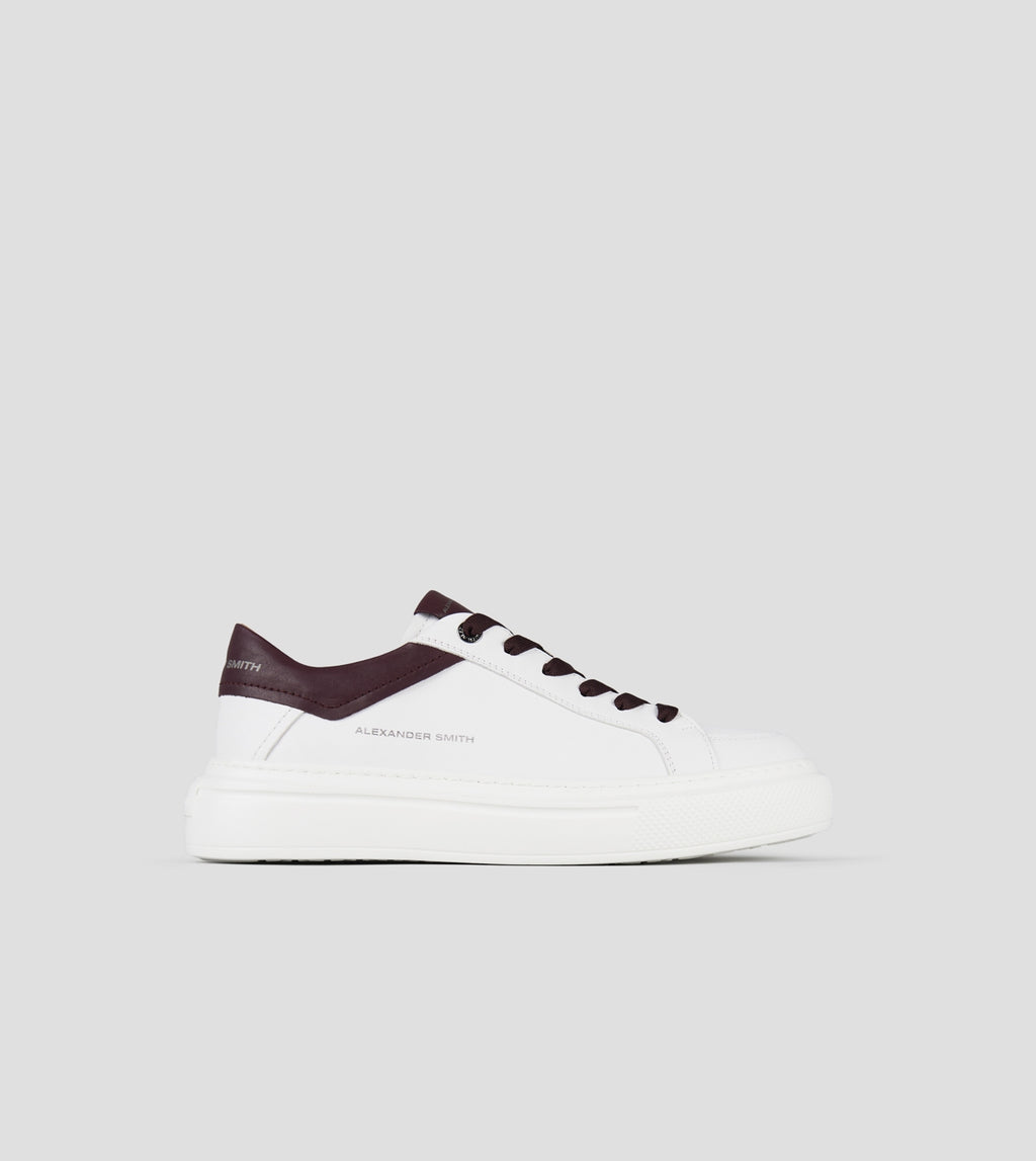 Regent Uomo in pelle di capra bianca e dettagli bordeaux Alexander Smith