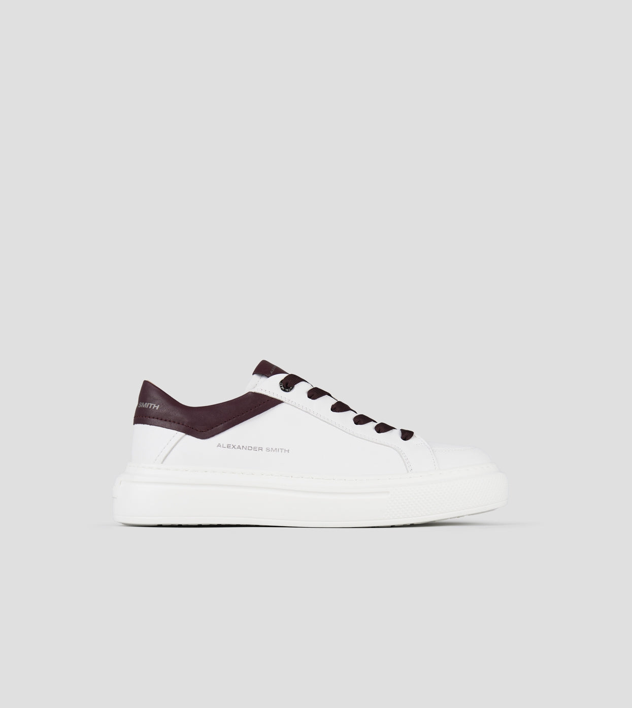 Regent Uomo in pelle di capra bianca e dettagli bordeaux Alexander Smith