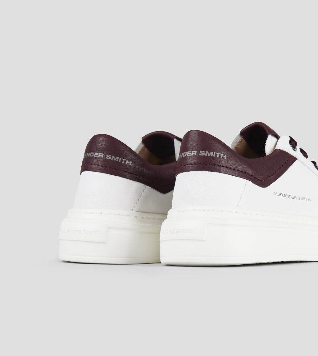 Regent Uomo in pelle di capra bianca e dettagli bordeaux Alexander Smith