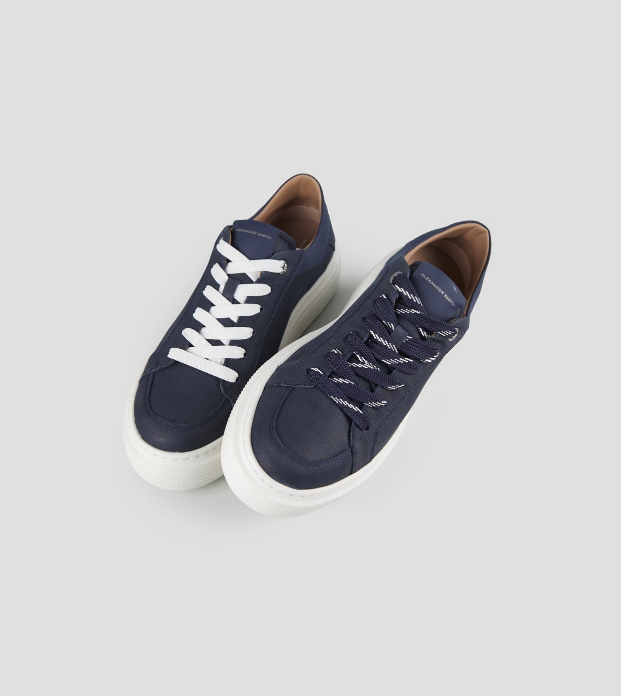 Regent Uomo in pelle di capra e camoscio blu  Alexander Smith