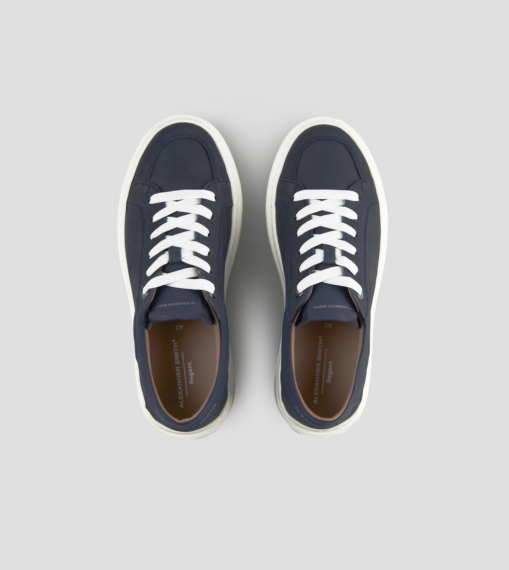 Regent Uomo in pelle di capra e camoscio blu  Alexander Smith