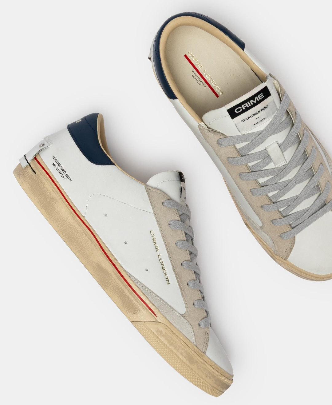 CRIME LONDON SNEAKER UOMO DISTRESSED 2.0 OXFORD BLUE 19055