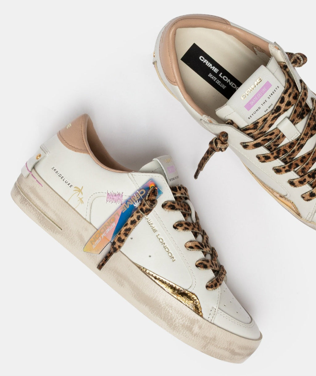 CRIME LONDON DONNA SK8 DELUXE SAVAGE WHITE 29101