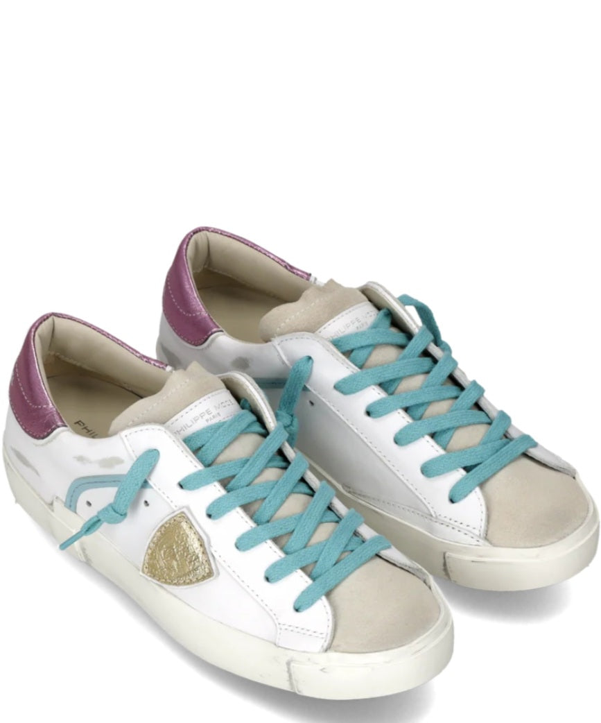 PHILIPPE MODEL   SNEAKERS DONNA Prsx  Bianco Fucsia Azzurro PRLD VM05