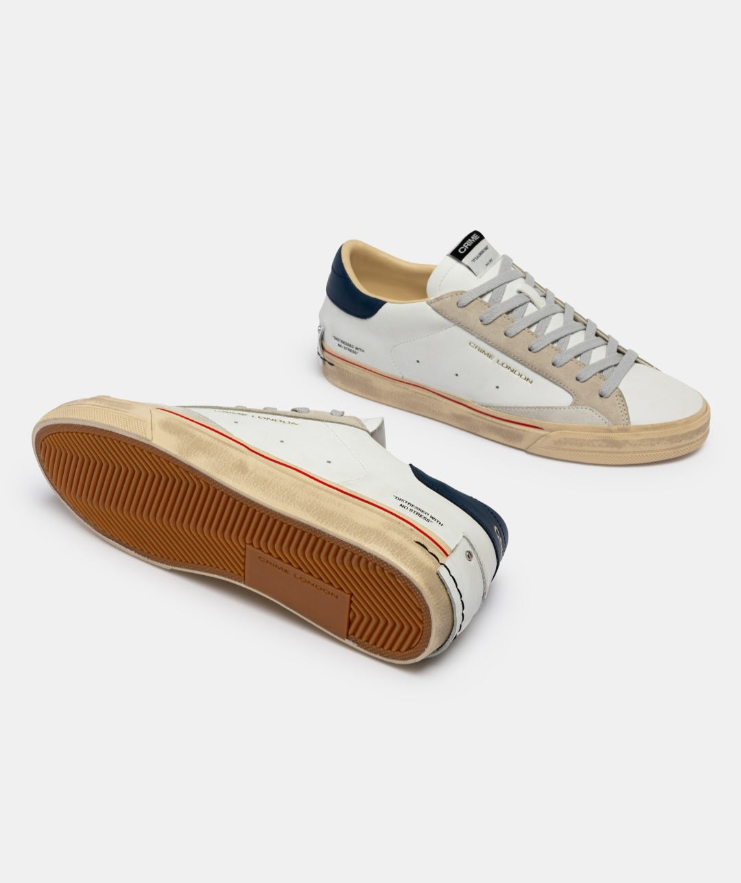 CRIME LONDON SNEAKER UOMO DISTRESSED 2.0 OXFORD BLUE 19055