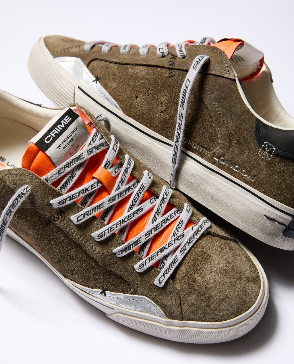CRIME LONDON SNEAKER UOMO DECONSTRUCTED LAVA ORANGE ART 11030