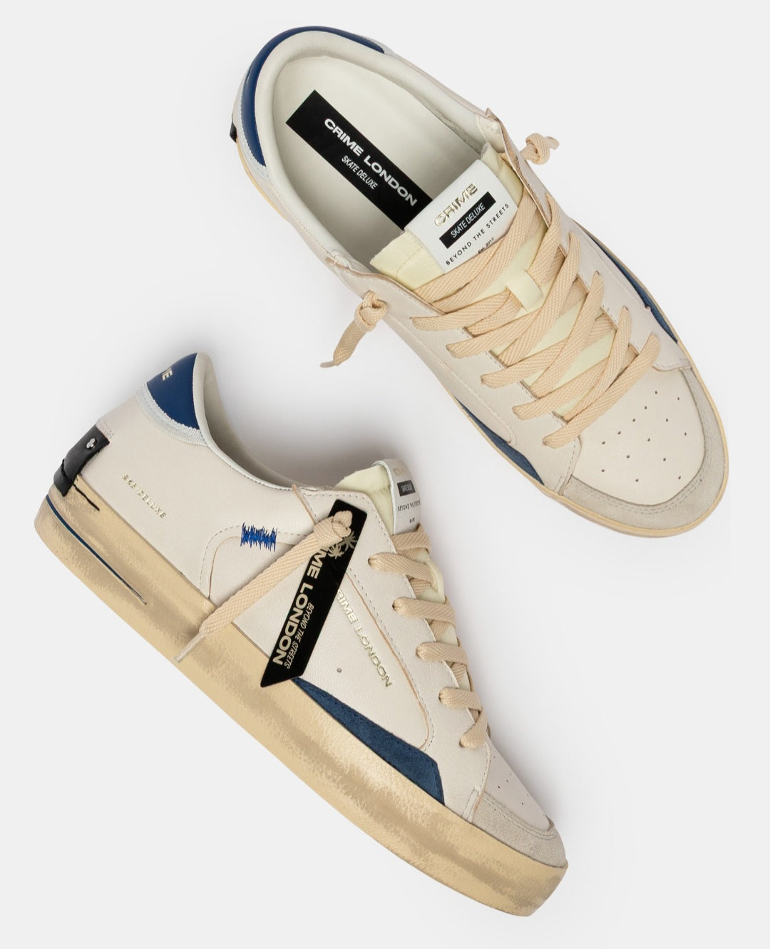 CRIME LONDON SNEAKER UOMO SK8 DELUXE NAUTICAL BLUE 19107