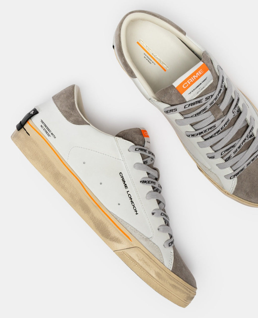 CRIME LONDON SNEAKER UOMO DISTRESSED 2.0 MOSS TAUPE 19054