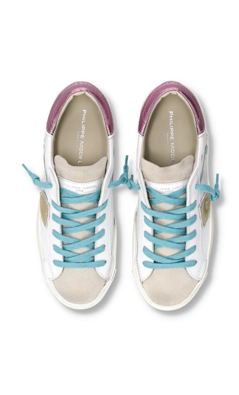 PHILIPPE MODEL   SNEAKERS DONNA Prsx  Bianco Fucsia Azzurro PRLD VM05