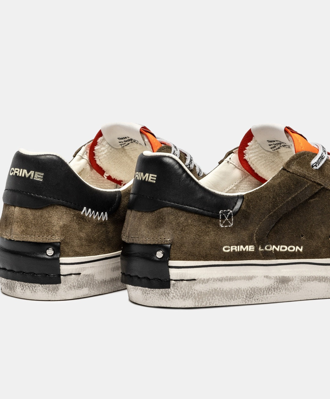 CRIME LONDON SNEAKER UOMO DECONSTRUCTED LAVA ORANGE ART 11030