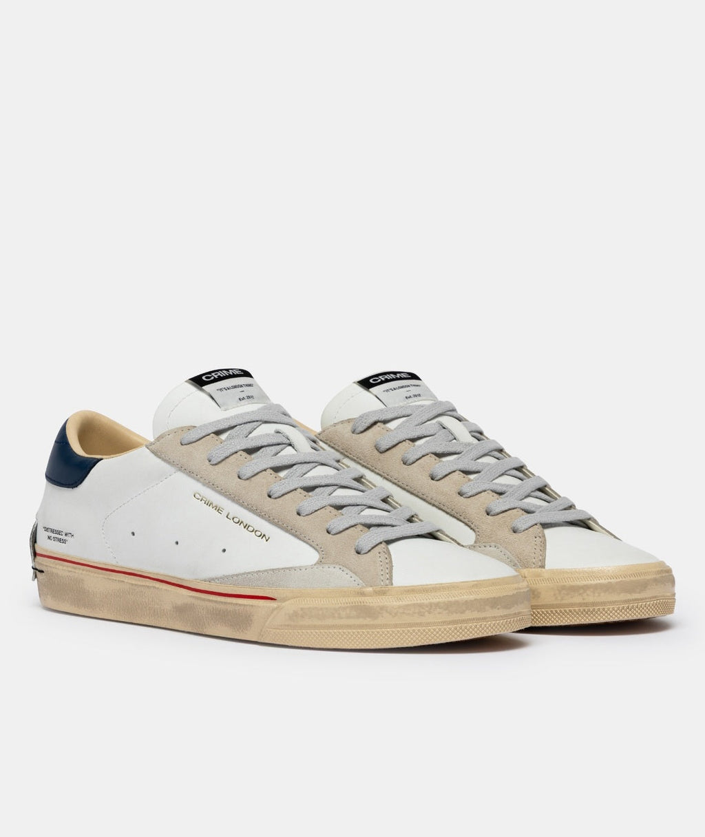 CRIME LONDON SNEAKER UOMO DISTRESSED 2.0 OXFORD BLUE 19055