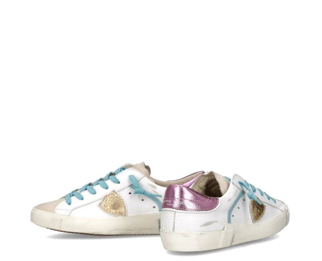 PHILIPPE MODEL   SNEAKERS DONNA Prsx  Bianco Fucsia Azzurro PRLD VM05