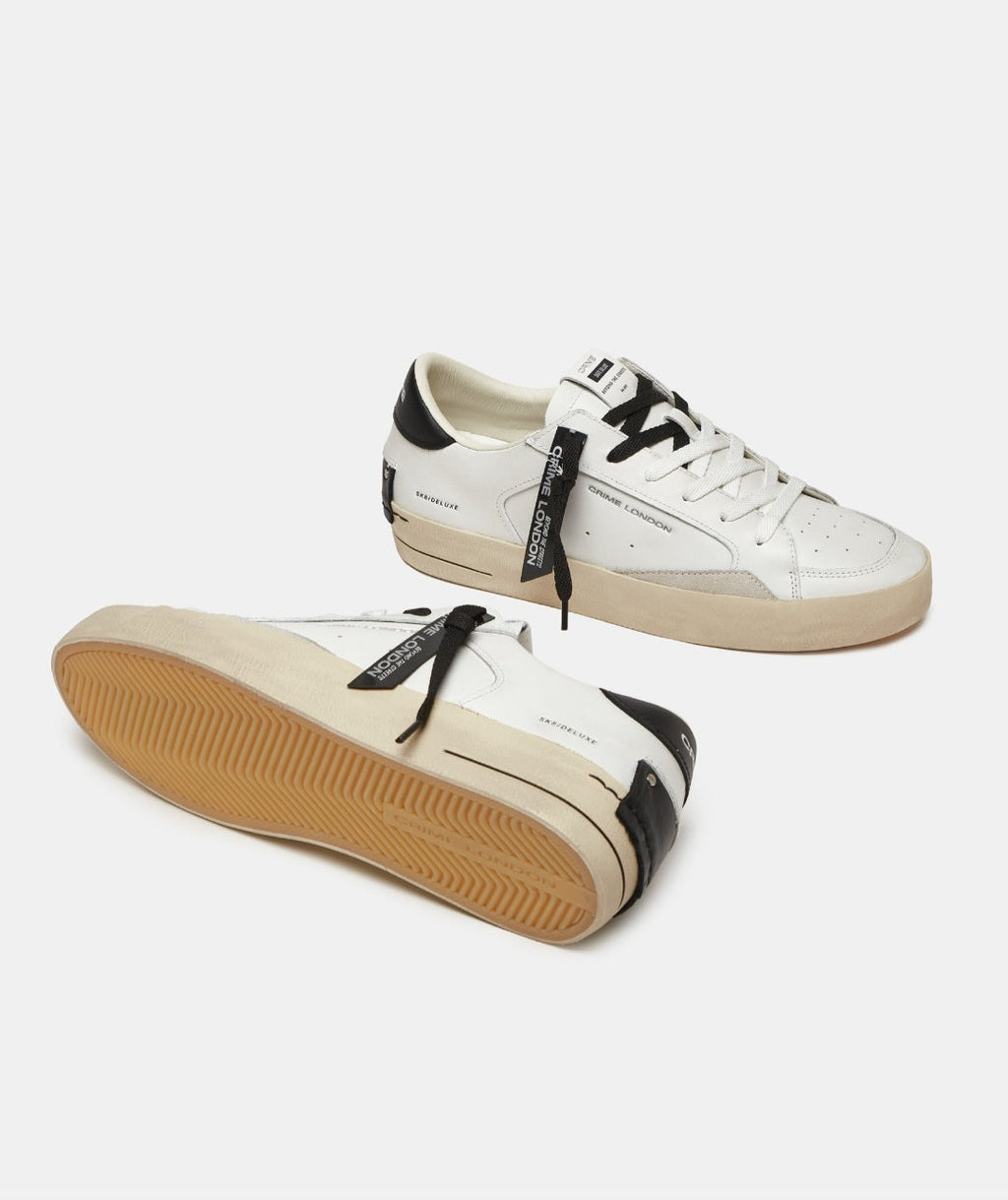 CRIME LONDON SNEAKER UOMO SK8 DELUXE ALL WHITE 17100