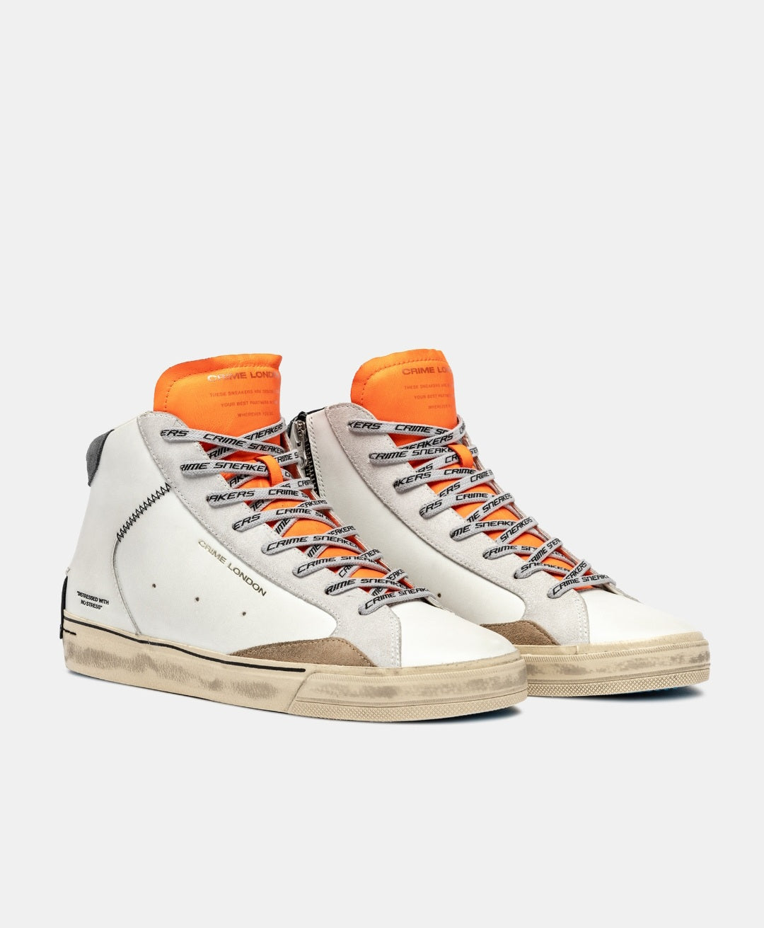 CRIME LONDON SNEAKERS UOMO DISTRESSED 2.0 HIGH ORANGE ORBIT ART 11051