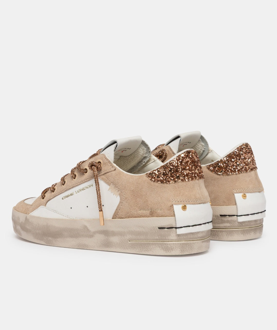 CRIME LONDON DONNA SK8 DELUXE WEDGE CHAMPAGNE DUST 29154