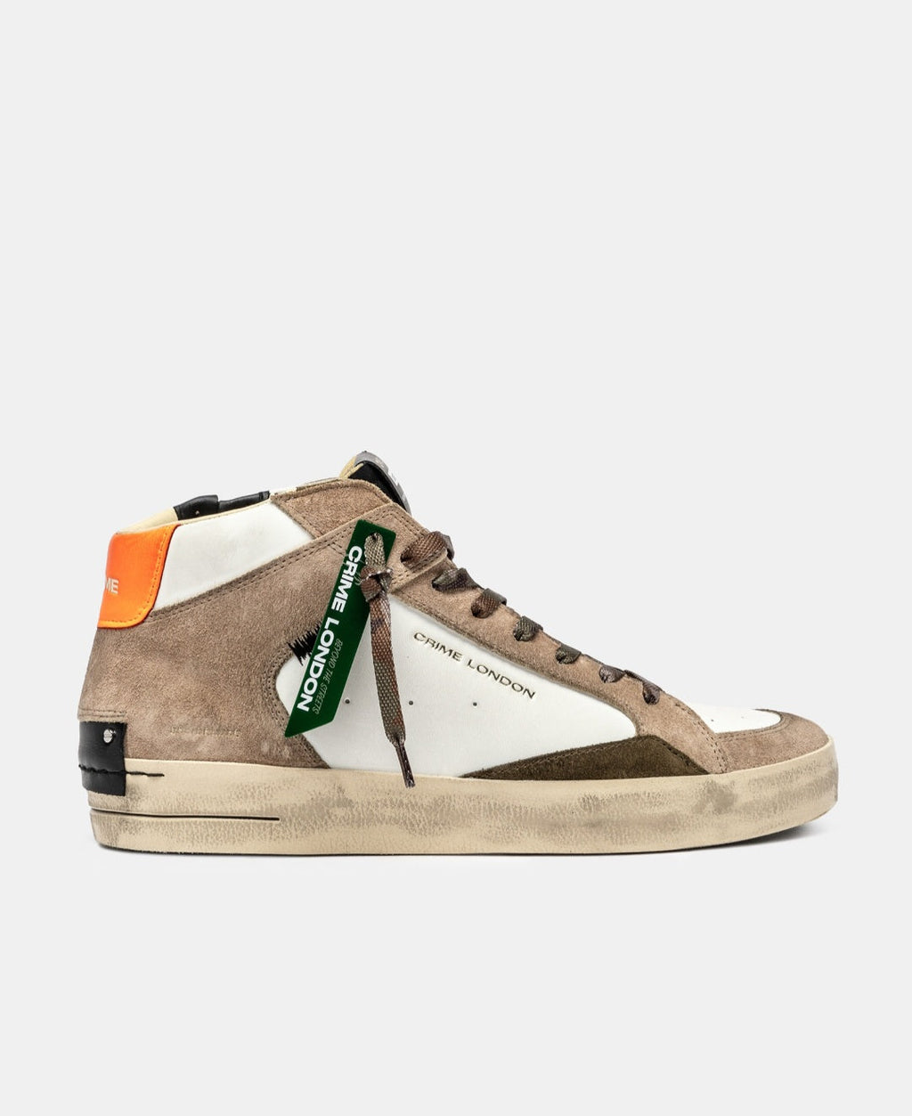 CRIME LONDON SNEAKERS UOMO SK8 DELUXE MID BURNT ASHES ART 11152