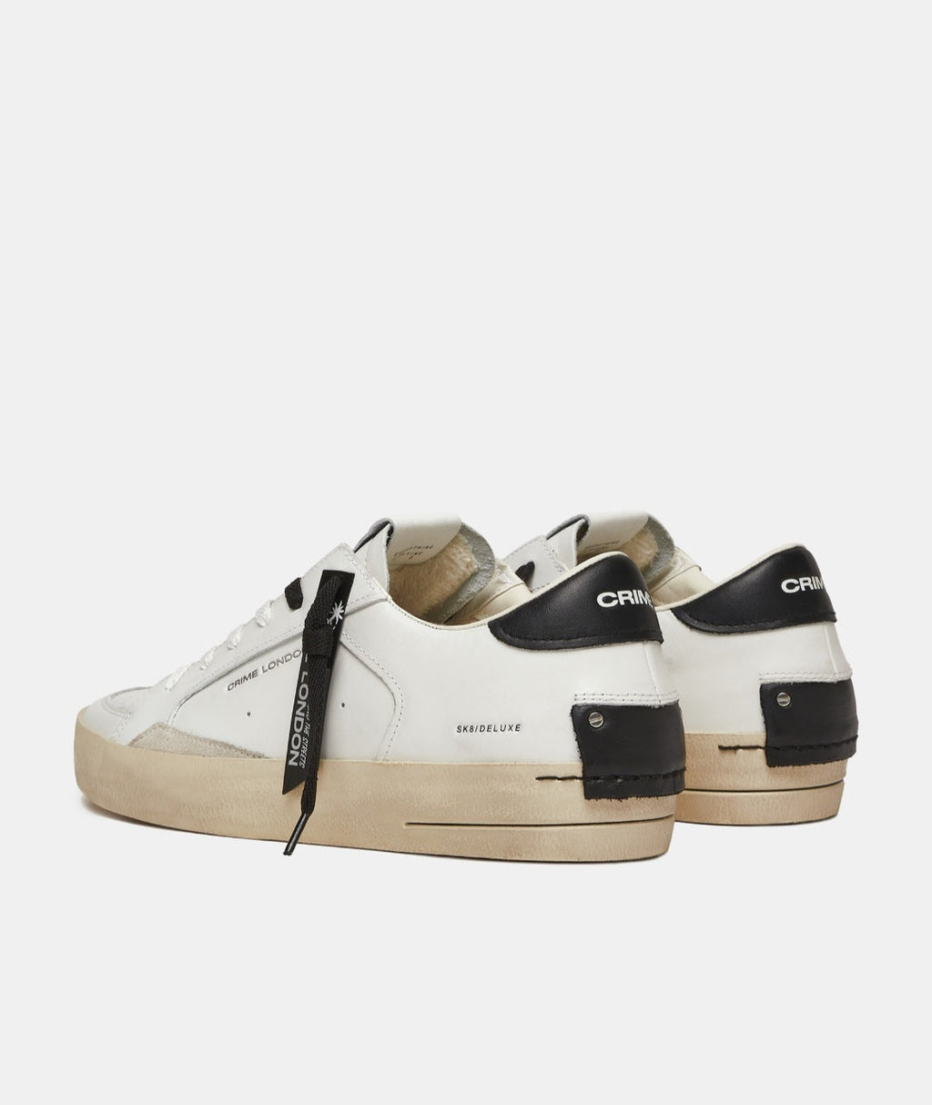 CRIME LONDON SNEAKER UOMO SK8 DELUXE ALL WHITE 17100
