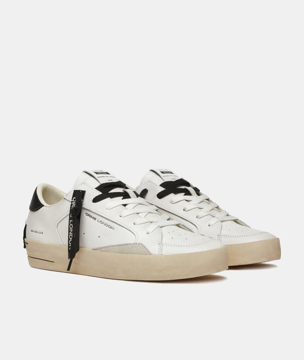CRIME LONDON SNEAKER UOMO SK8 DELUXE ALL WHITE 17100