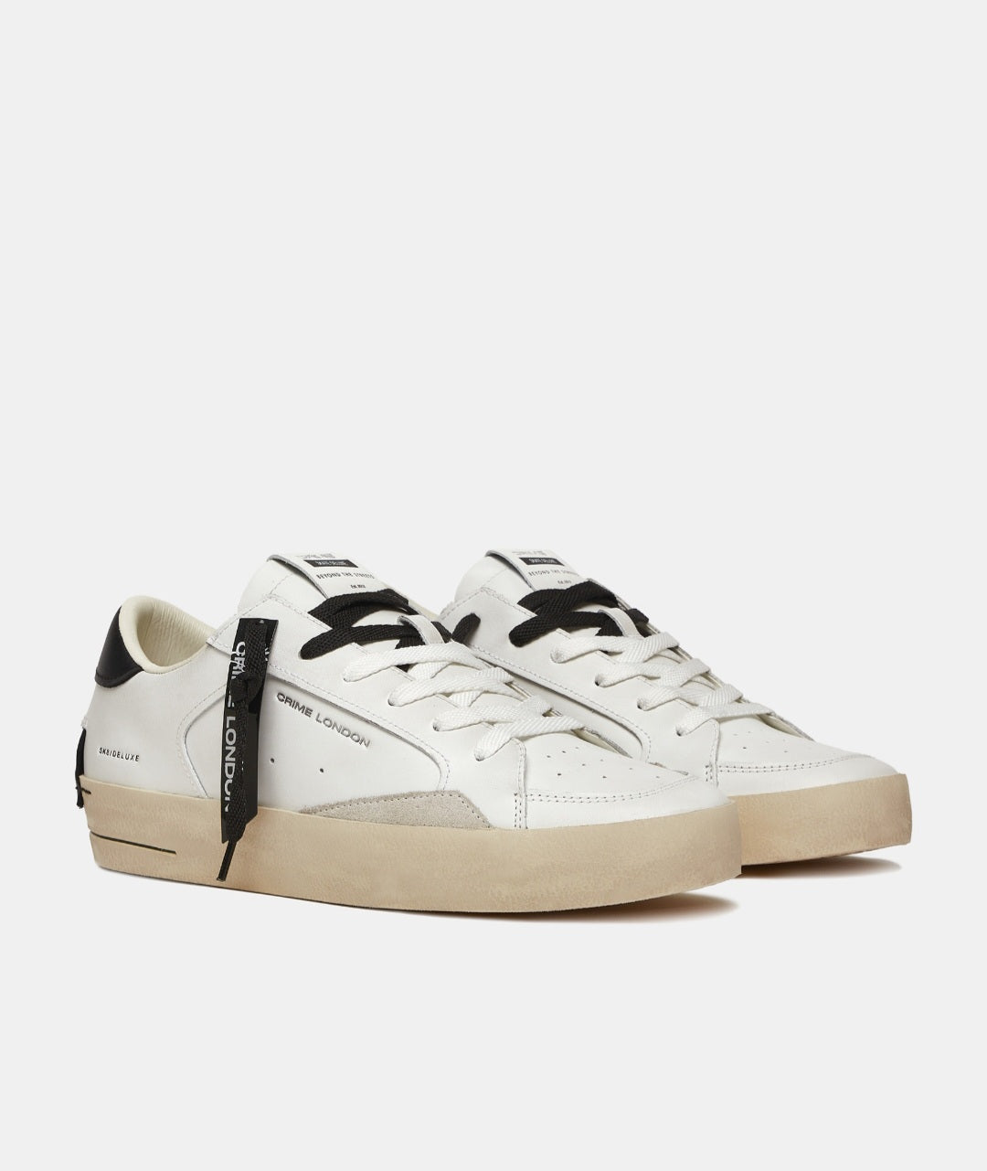 CRIME LONDON SNEAKER UOMO SK8 DELUXE ALL WHITE 17100