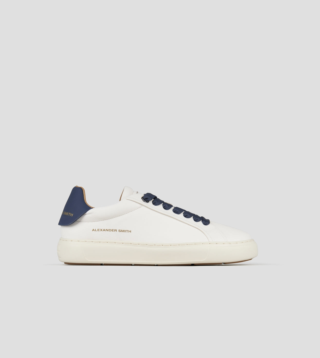 Soho Uomo in nappa bianca e tallone in pelle blu Alexander Smith