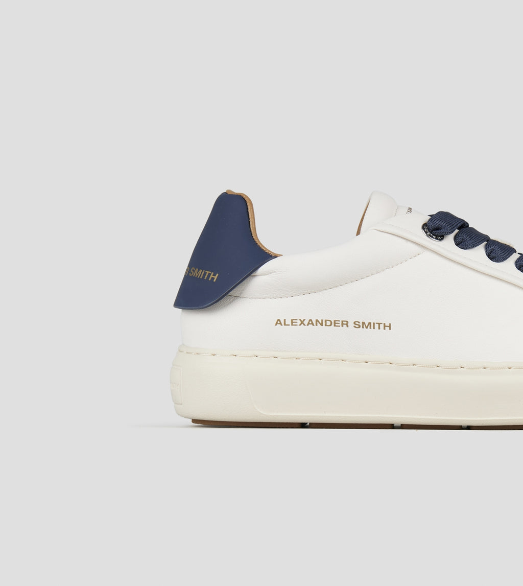Soho Uomo in nappa bianca e tallone in pelle blu Alexander Smith