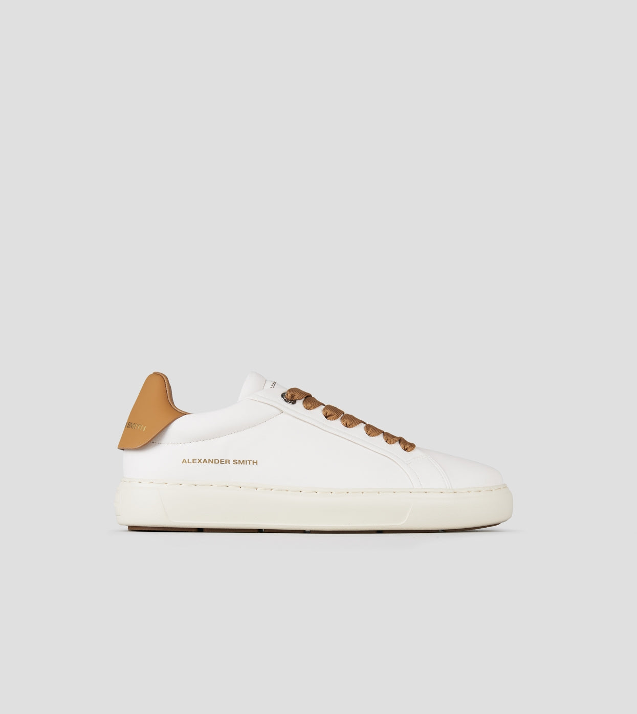 Soho Uomo in nappa bianca e tallone in pelle marrone  Alexander Smith