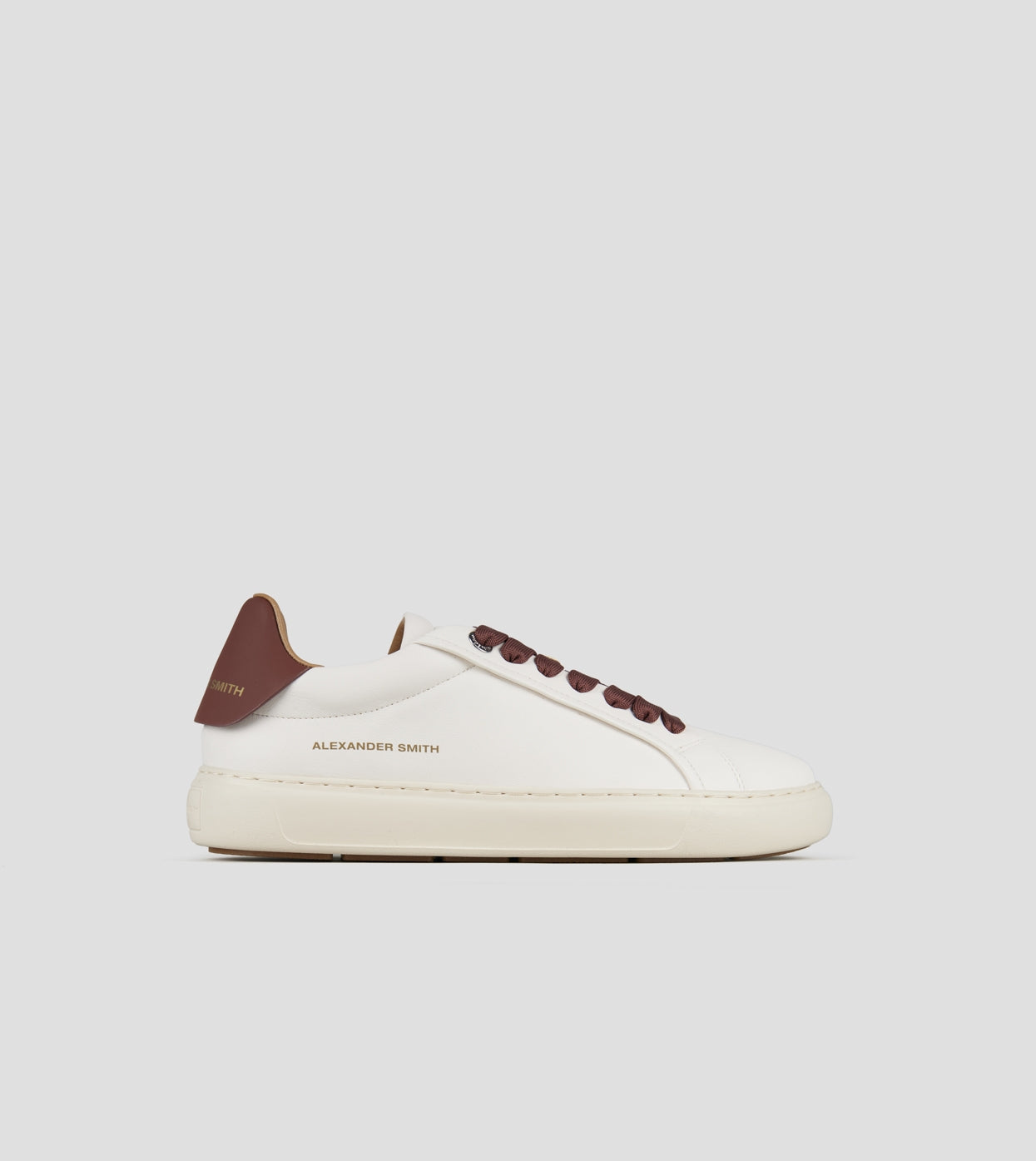 Soho Uomo in nappa bianca e tallone in pelle vinaccia Alexander Smith