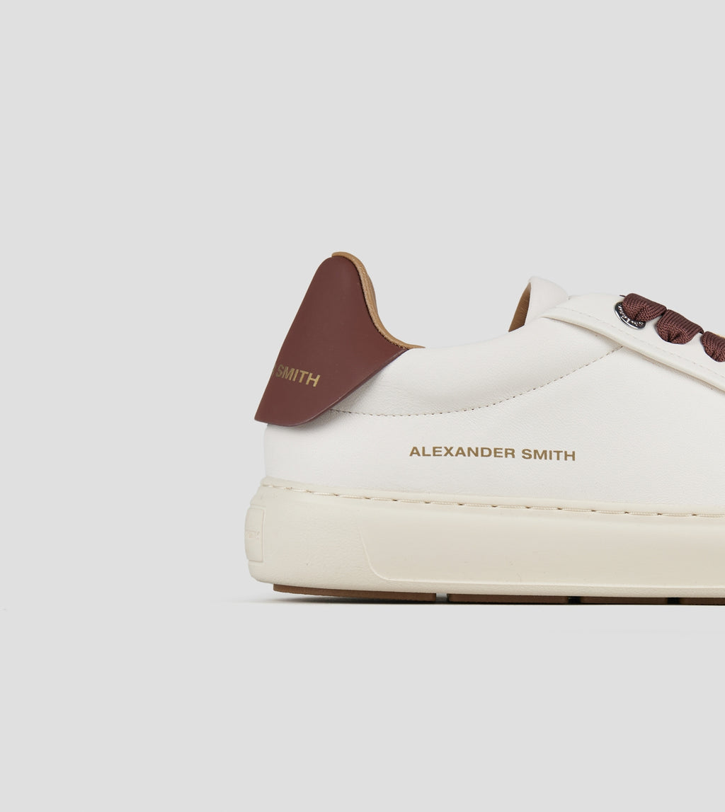 Soho Uomo in nappa bianca e tallone in pelle vinaccia Alexander Smith