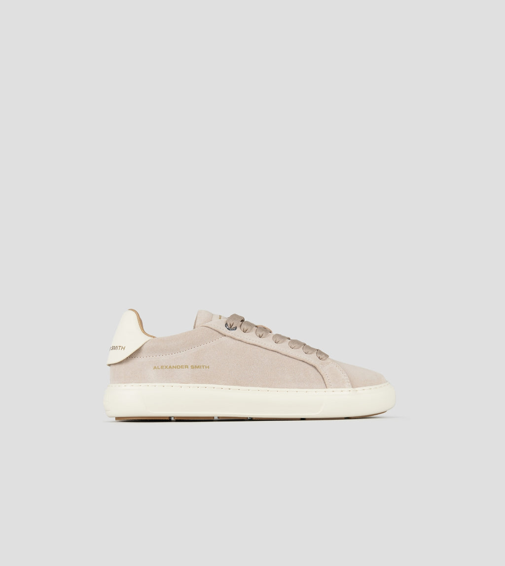 Soho Uomo in suede beige e tallone in pelle bianca Alexander Smith