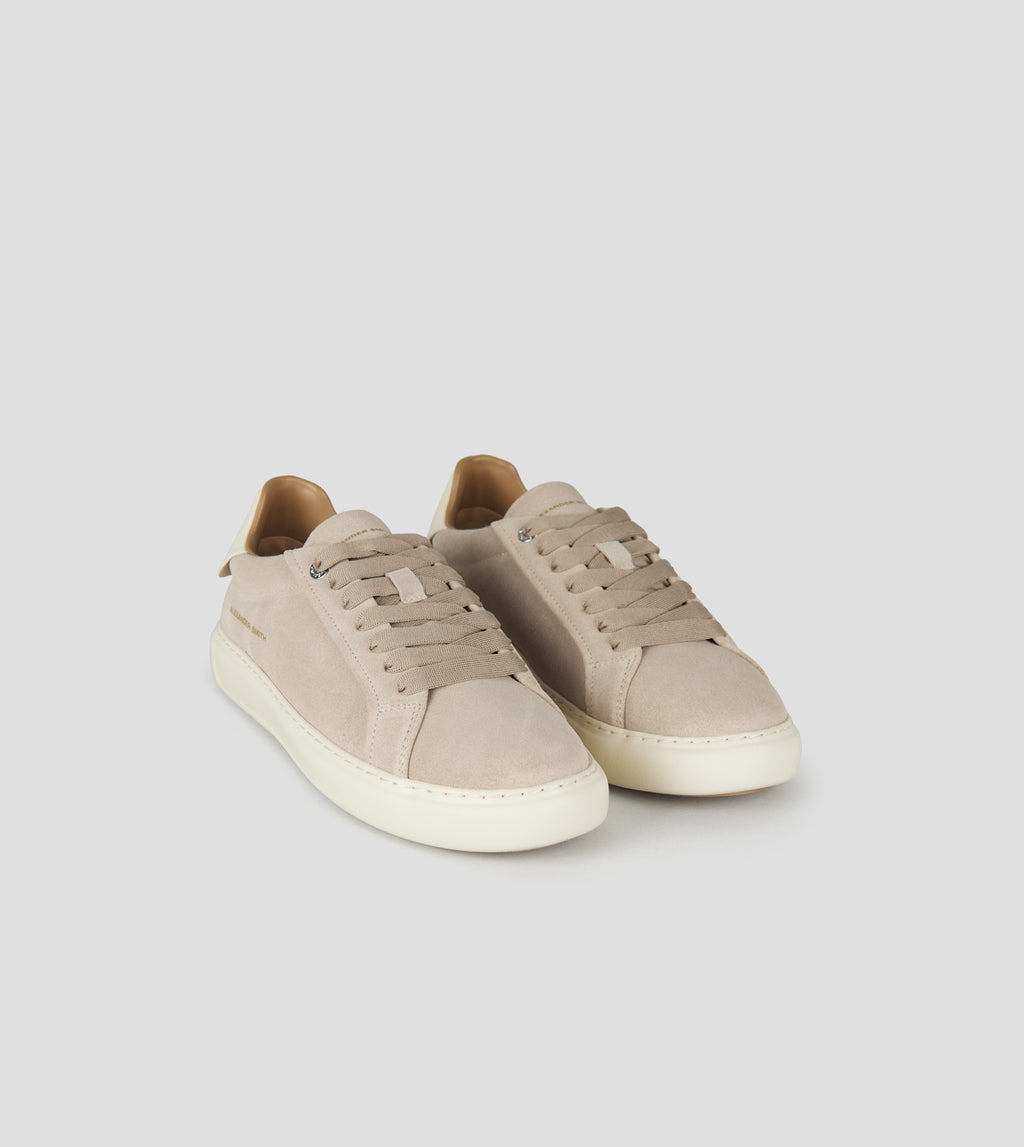 Soho Uomo in suede beige e tallone in pelle bianca Alexander Smith